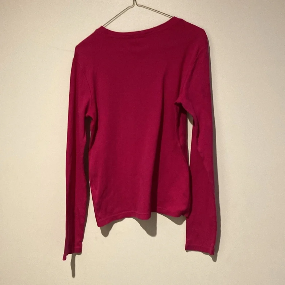 Ralph Lauren Sport long sleeve casual crew shirt large dark pink blue label - Picture 2 of 10
